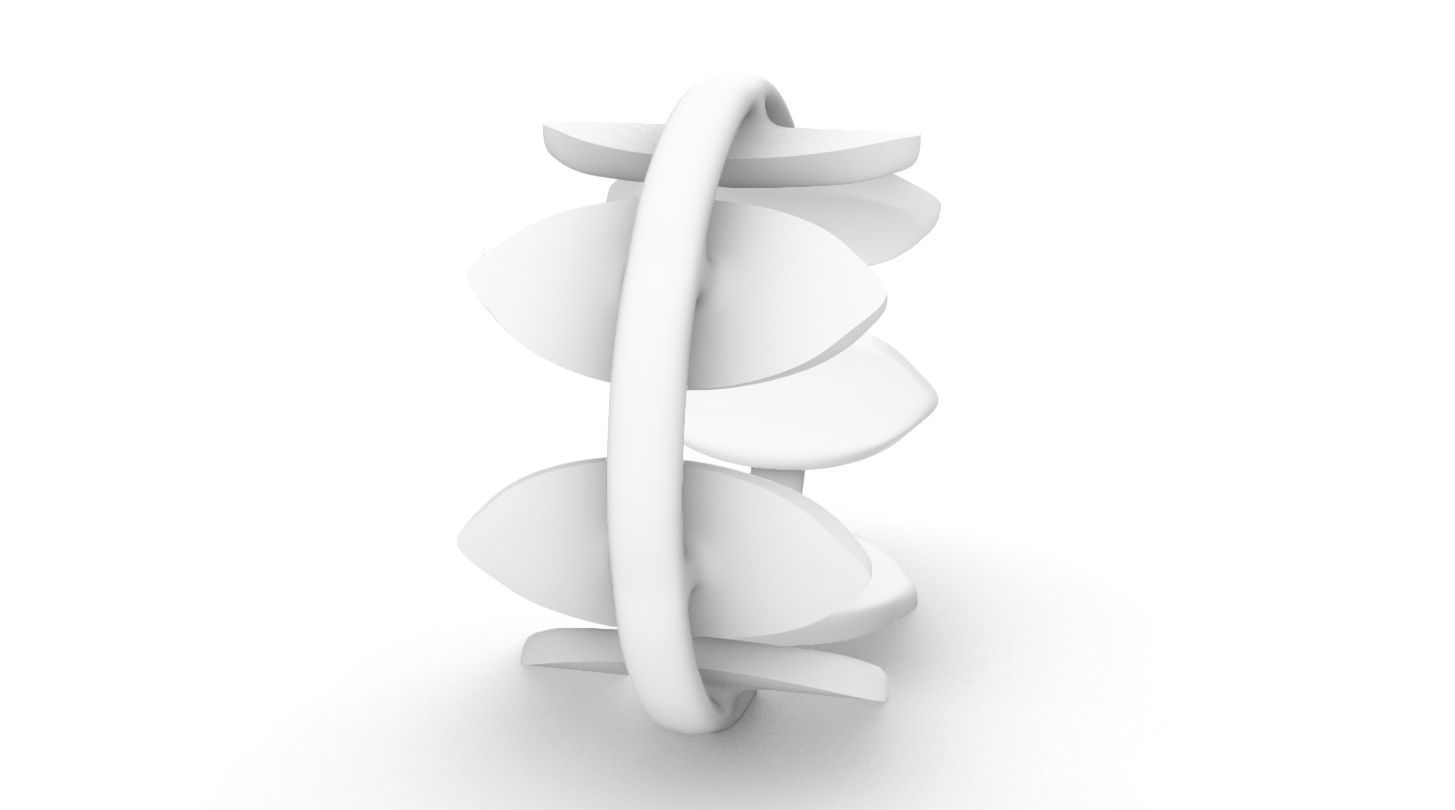 elvish navet petals Ring 3D print model_4