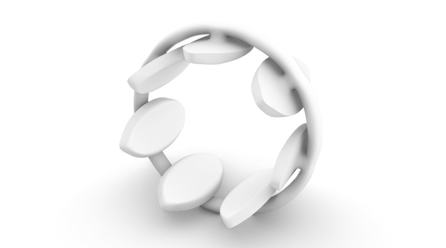 elvish navet petals Ring 3D print model_2