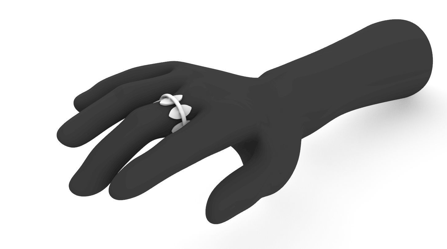 elvish navet petals Ring 3D print model_1