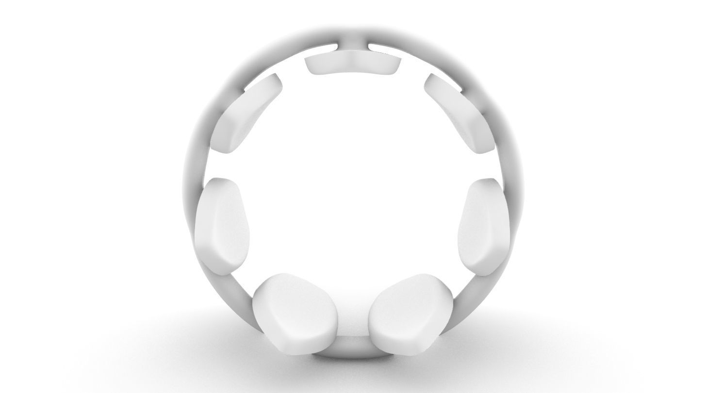 elvish navet petals Ring 3D print model_3