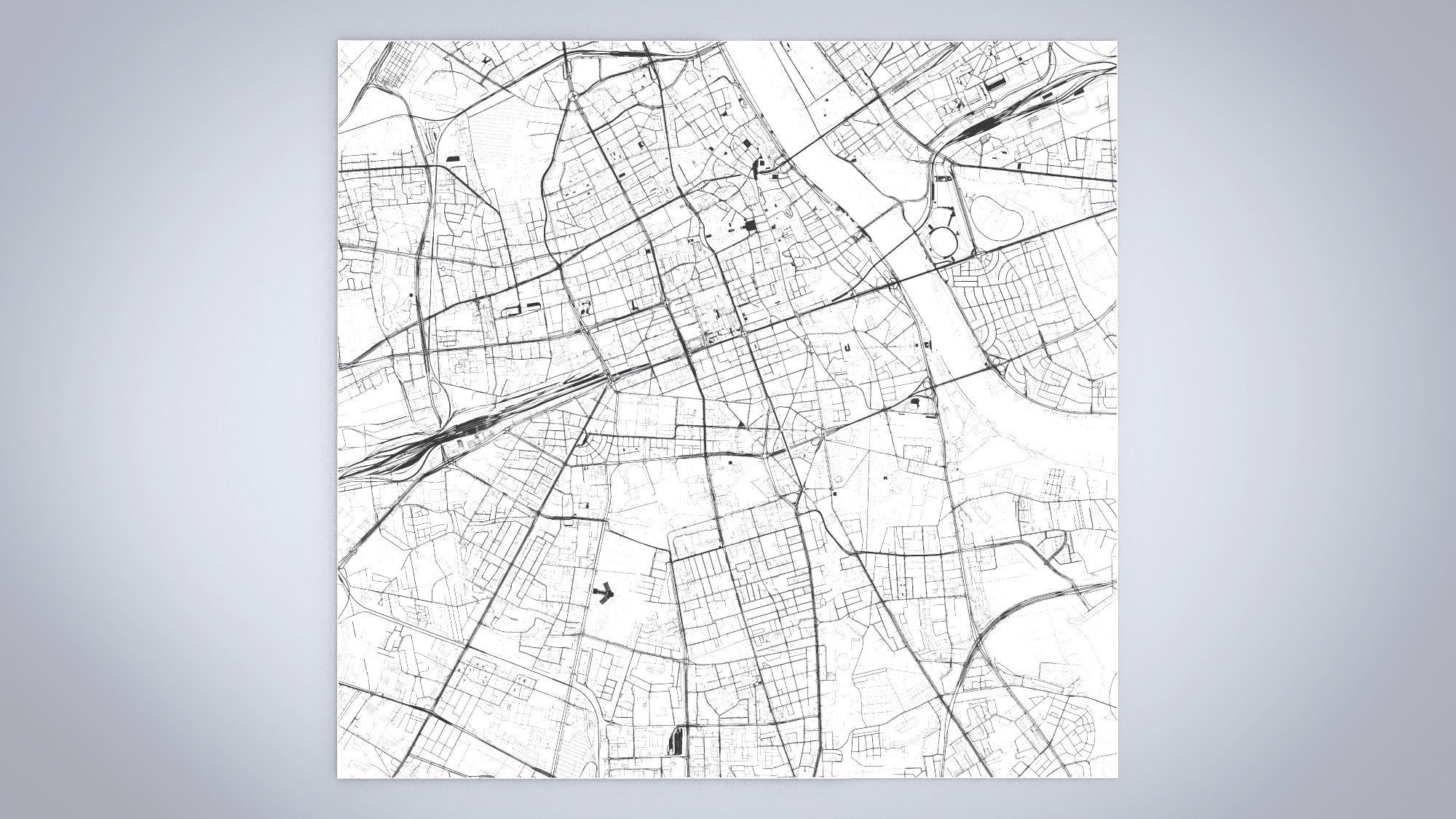 Roads and streets Warsaw Poland 3D model_5