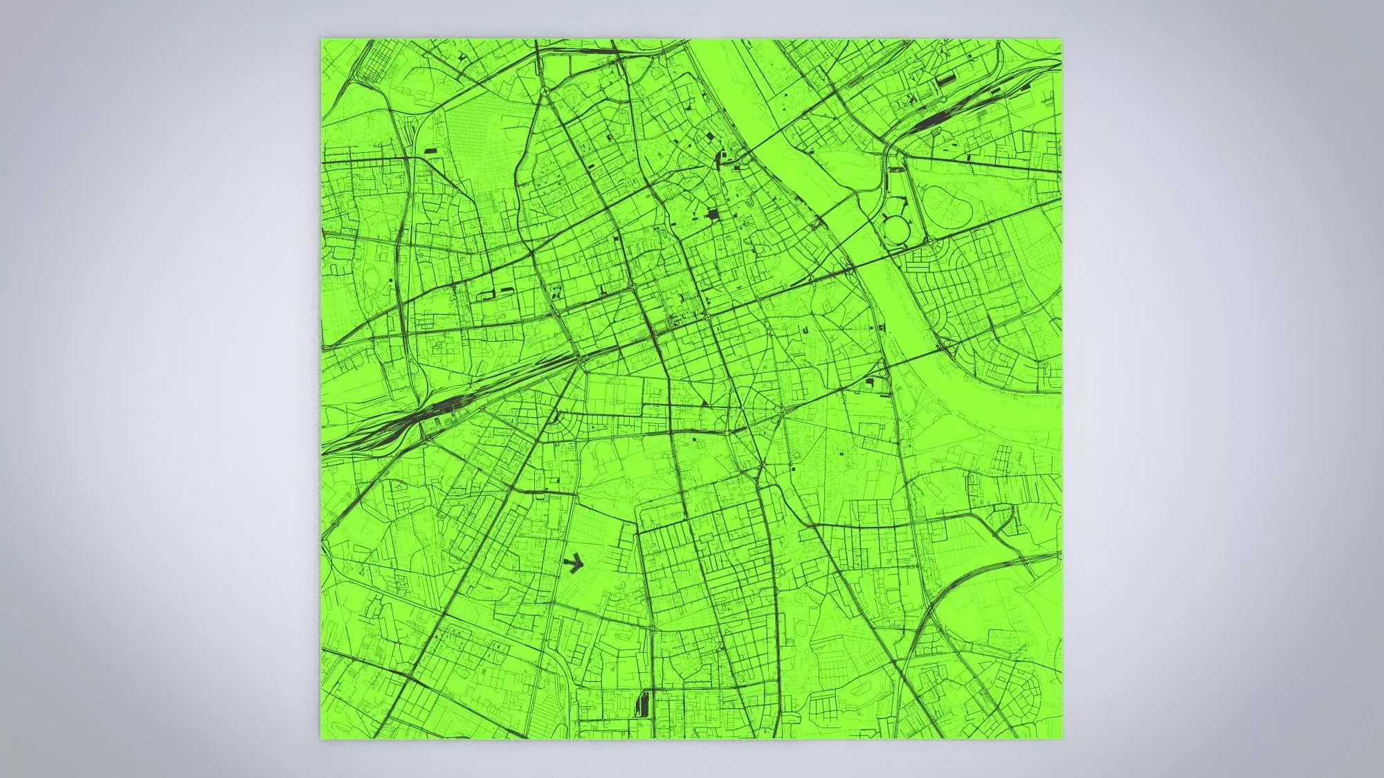 Roads and streets Warsaw Poland 3D model_0