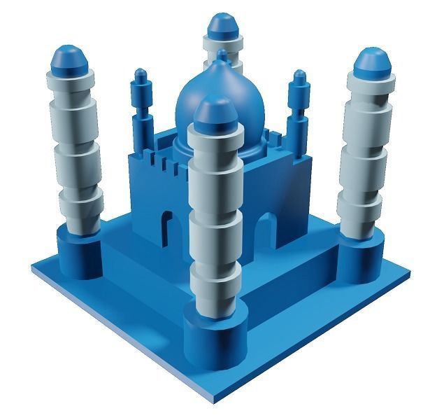 Classic Cartoon Palace Low-poly 3D model_1