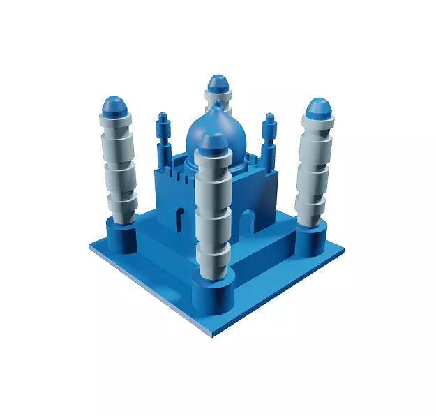 Classic Cartoon Palace Low-poly 3D model_0