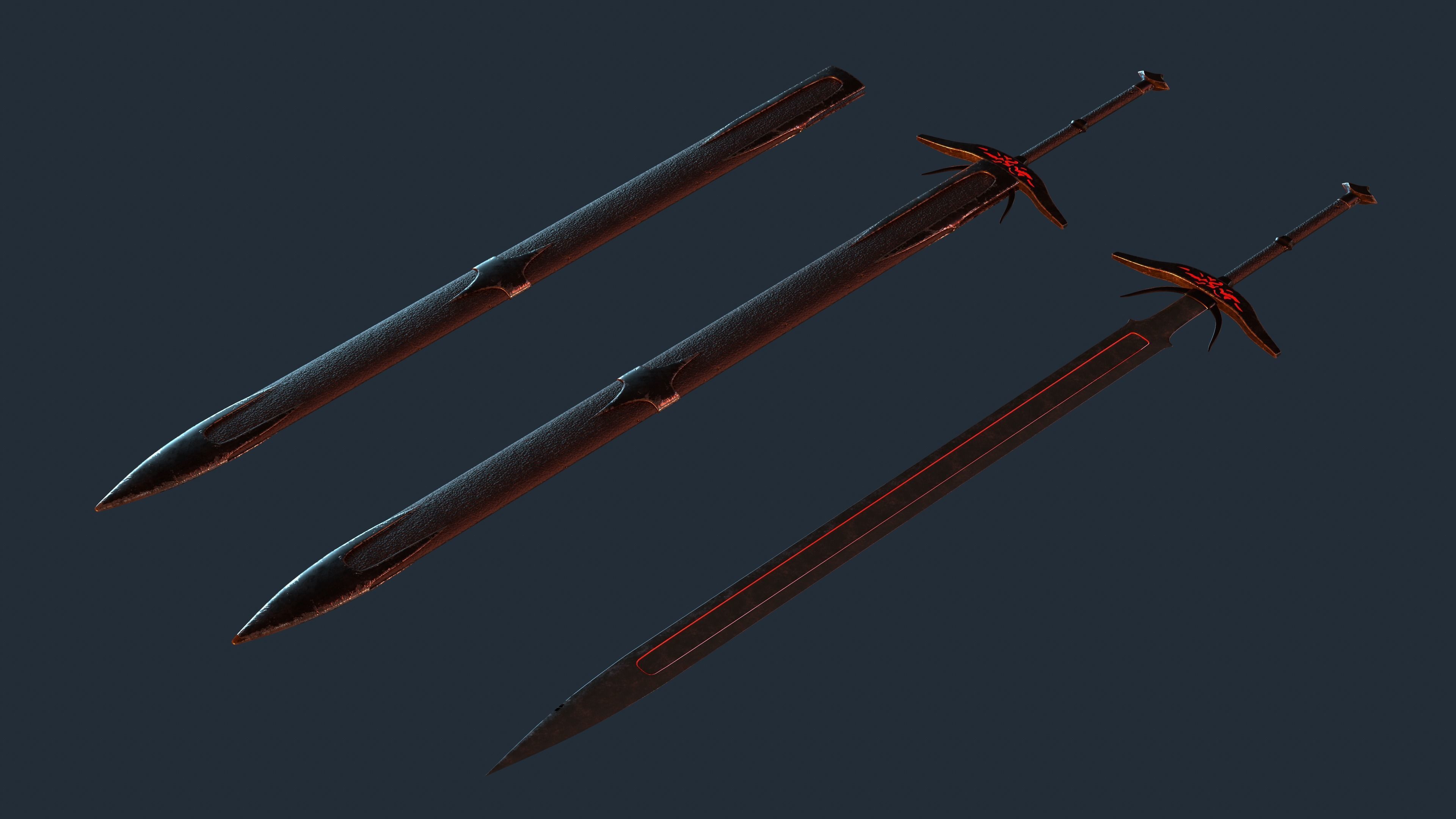 Sword Dark 3D model_9