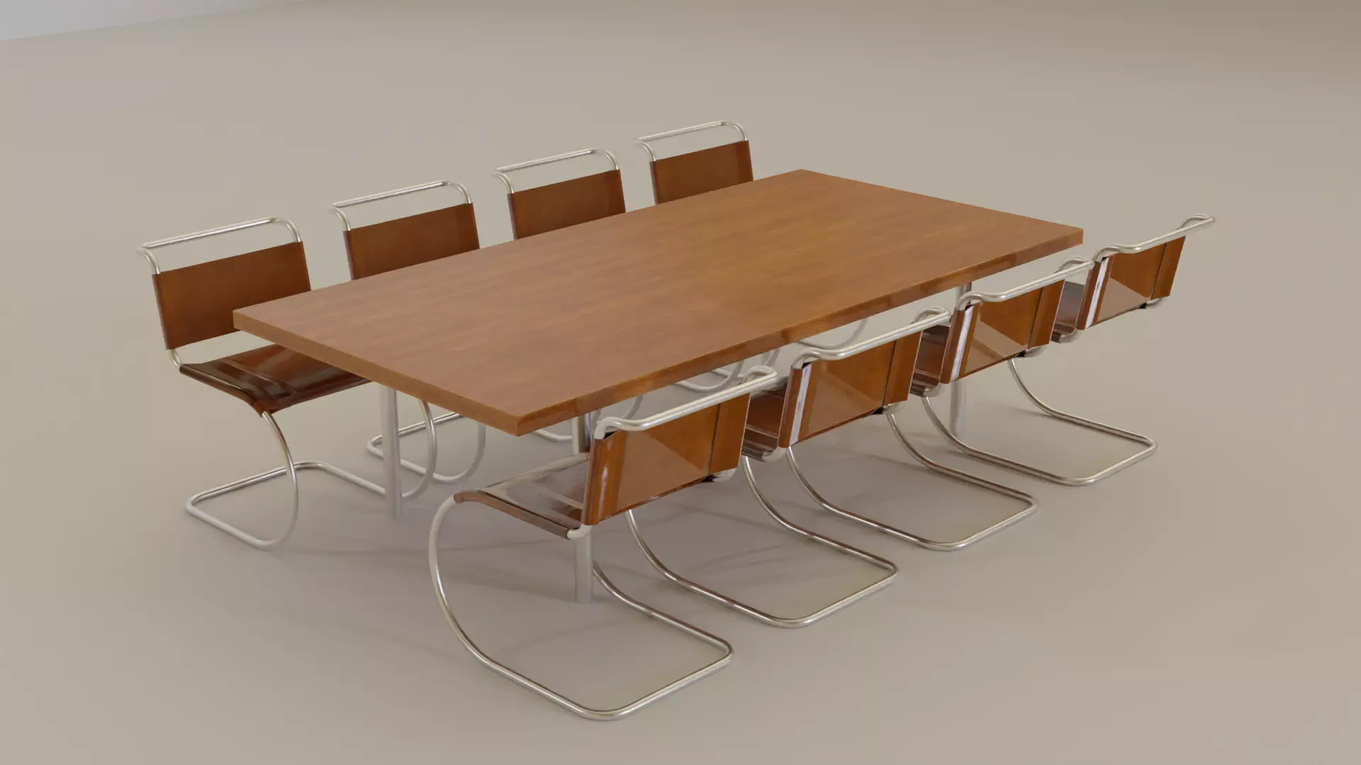 Modern 3d Table and Chair for Room Low-poly 3D model_0