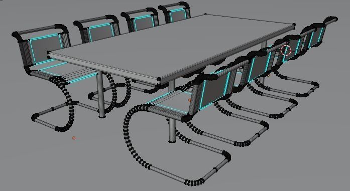 Modern 3d Table and Chair for Room Low-poly 3D model_3