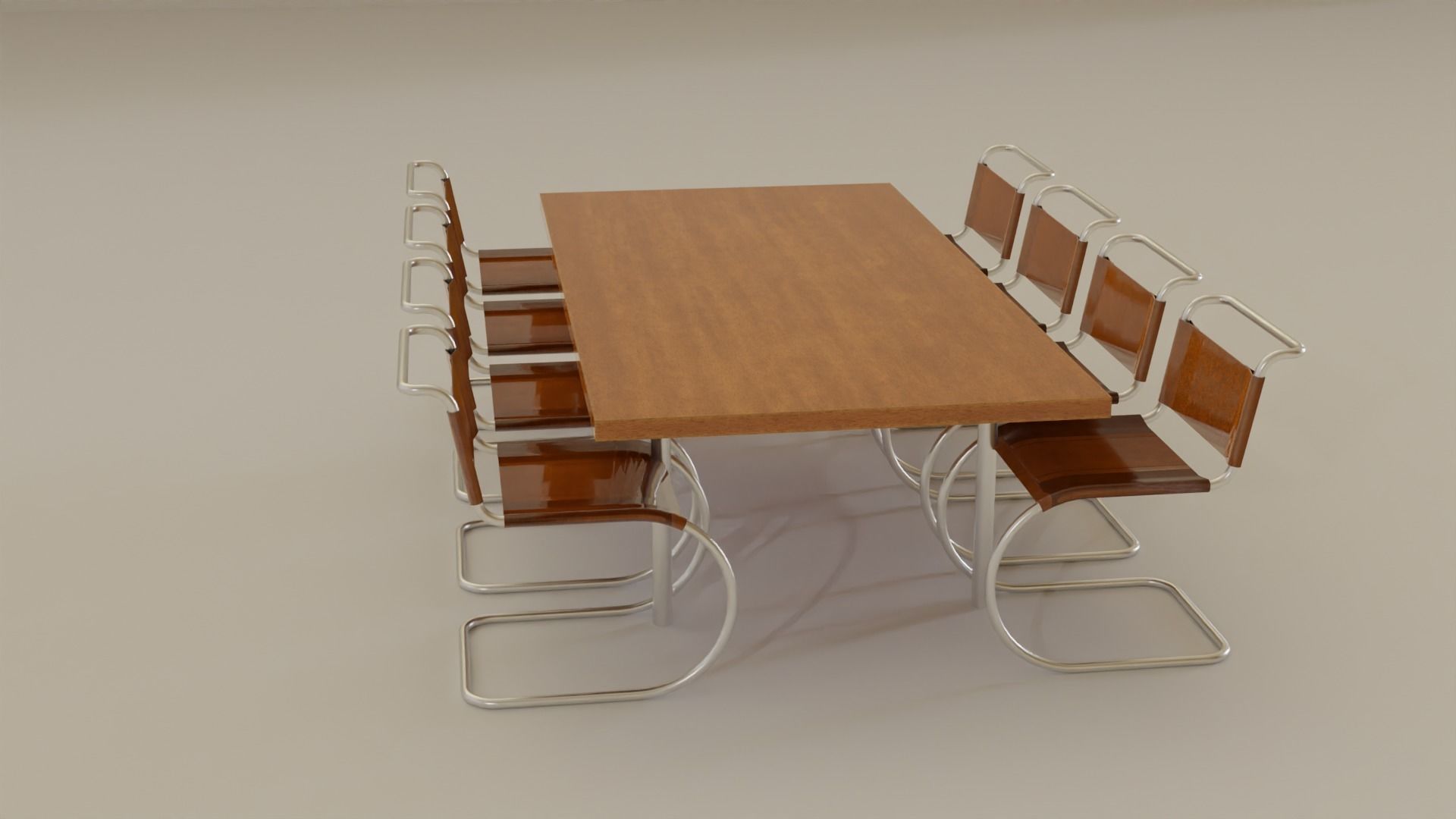 Modern 3d Table and Chair for Room Low-poly 3D model_1