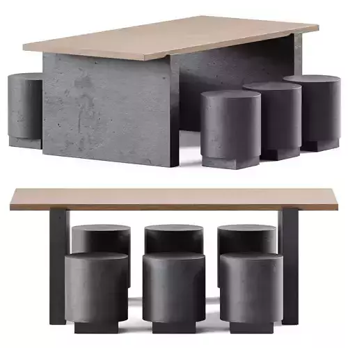 Table Accademia and Tronchetto by Cimento