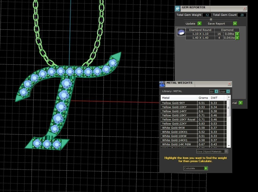 Jewelry Alphabet Pendant T 3D print model_1