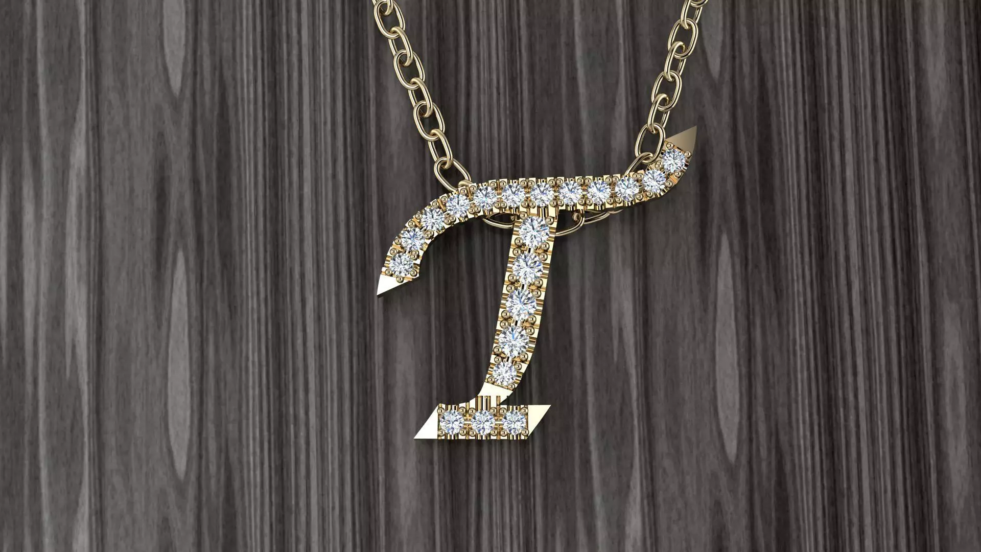 Jewelry Alphabet Pendant T 3D print model_0