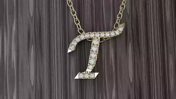 Jewelry Alphabet Pendant T 3D print model
