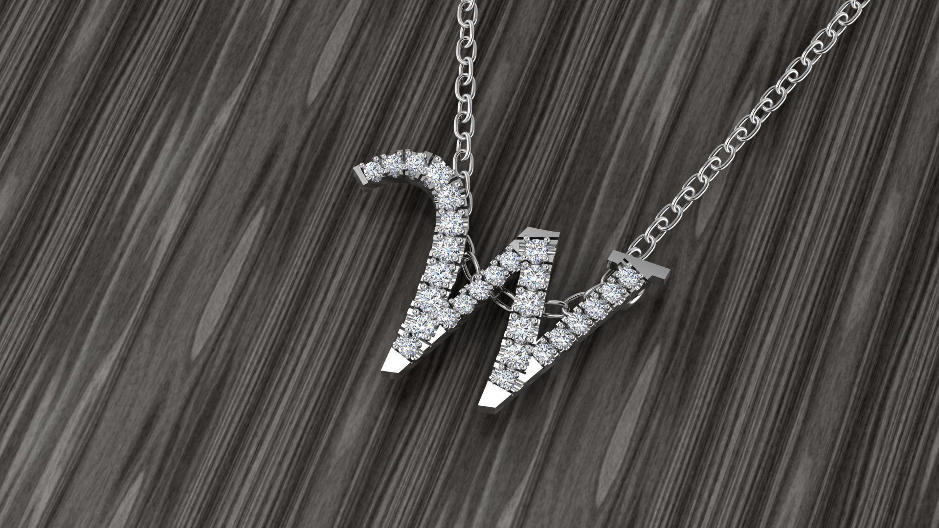 Jewelry Alphabet Pendant W 3D print model_2