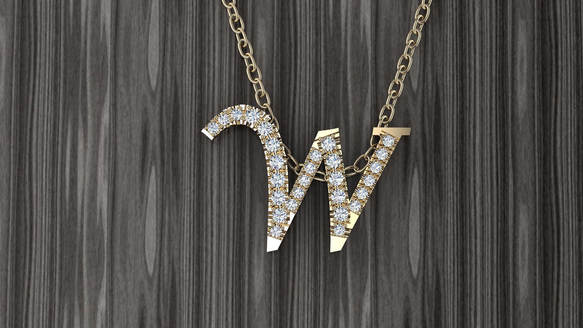 Jewelry Alphabet Pendant W 3D print model_8