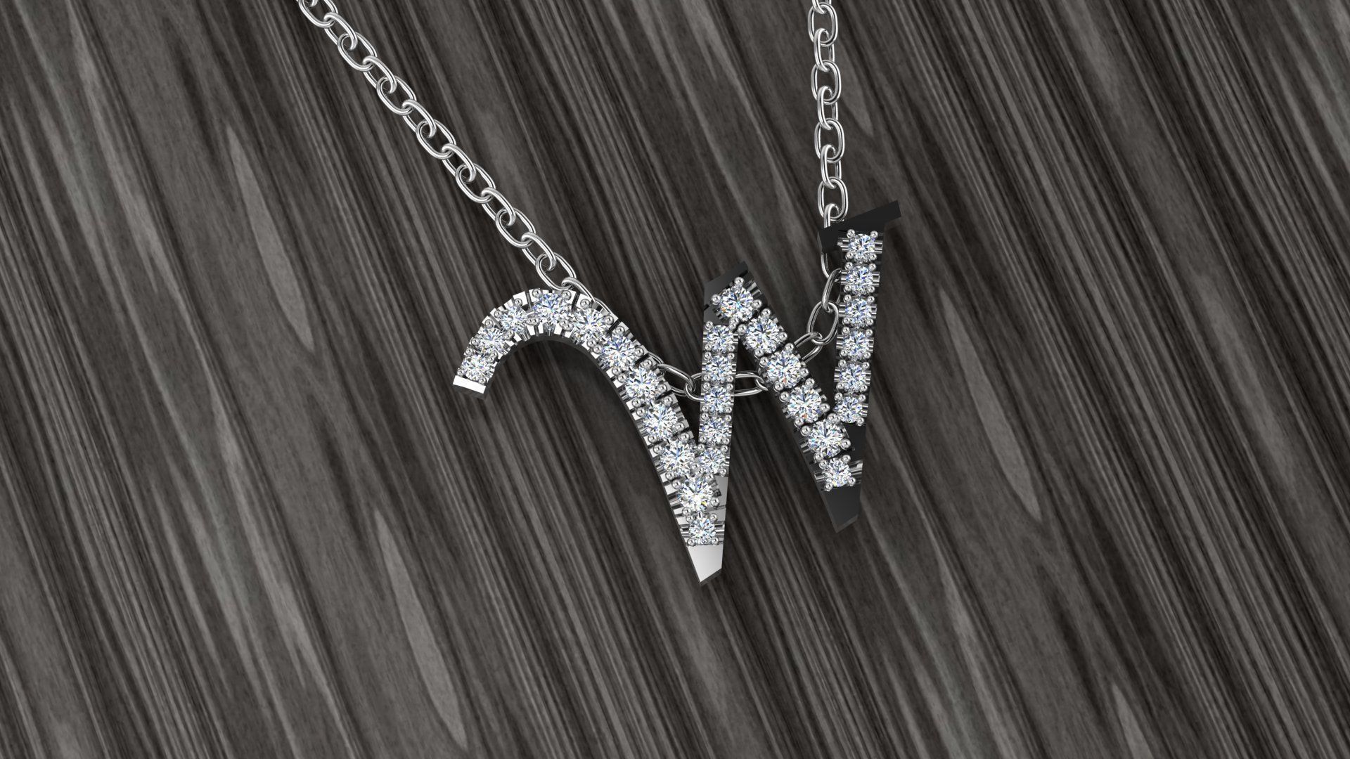 Jewelry Alphabet Pendant W 3D print model_12