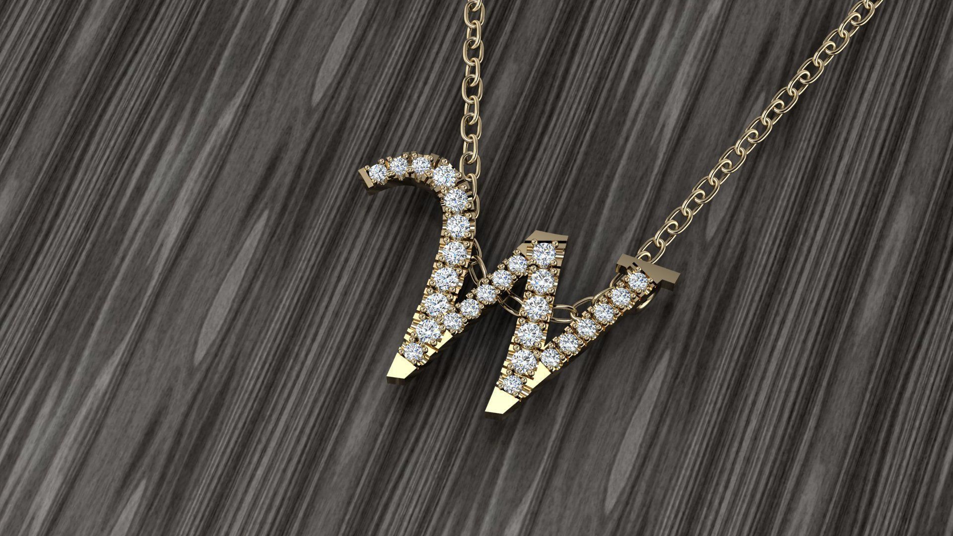 Jewelry Alphabet Pendant W 3D print model_5