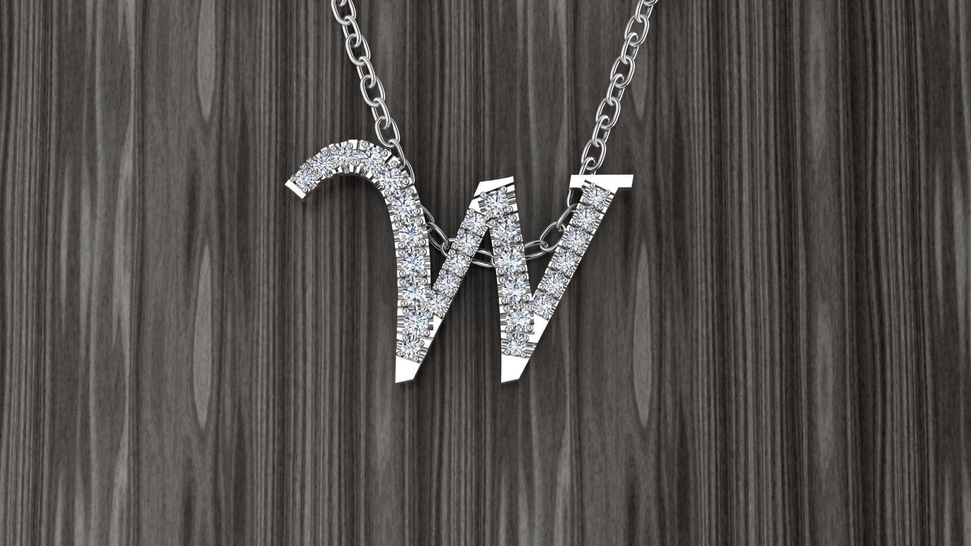 Jewelry Alphabet Pendant W 3D print model_11