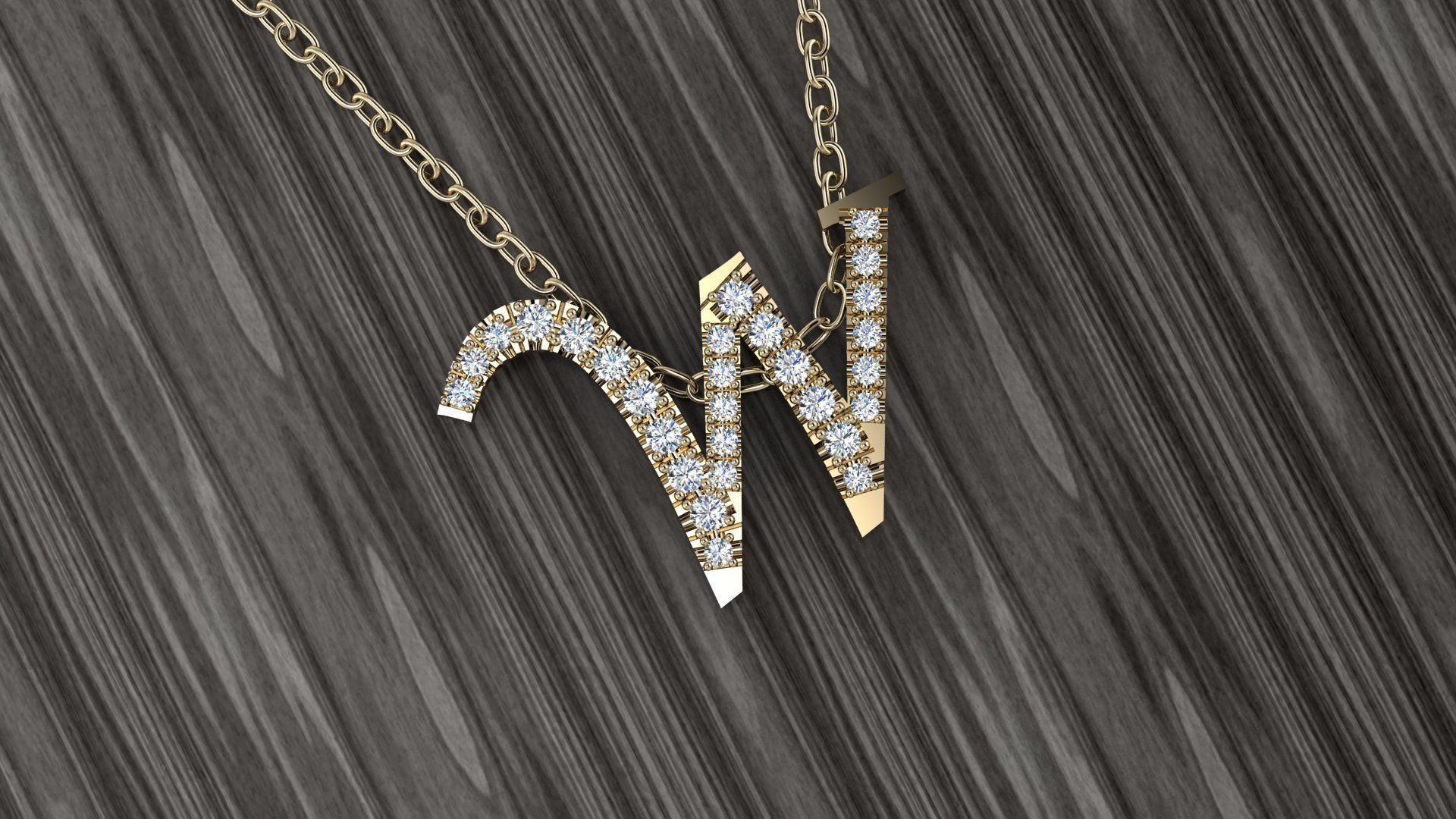 Jewelry Alphabet Pendant W 3D print model_4
