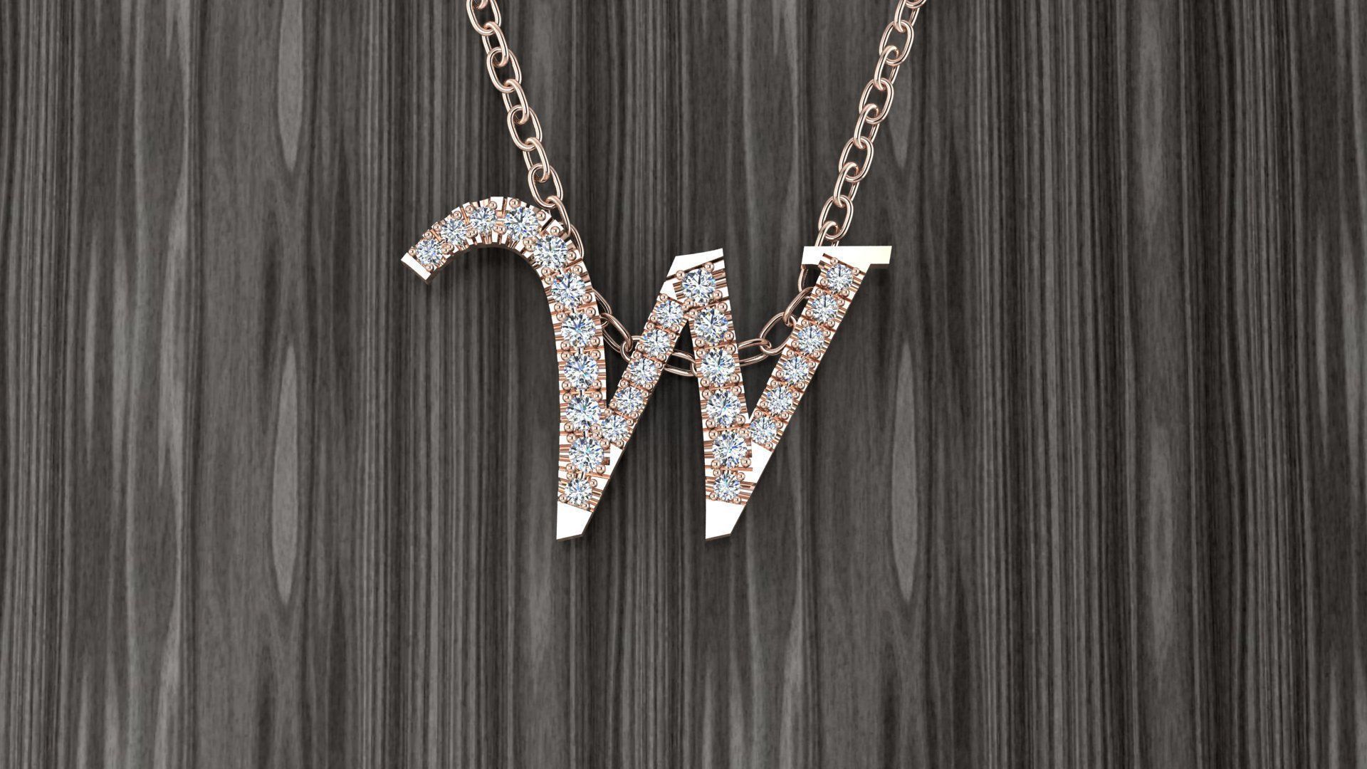 Jewelry Alphabet Pendant W 3D print model_6