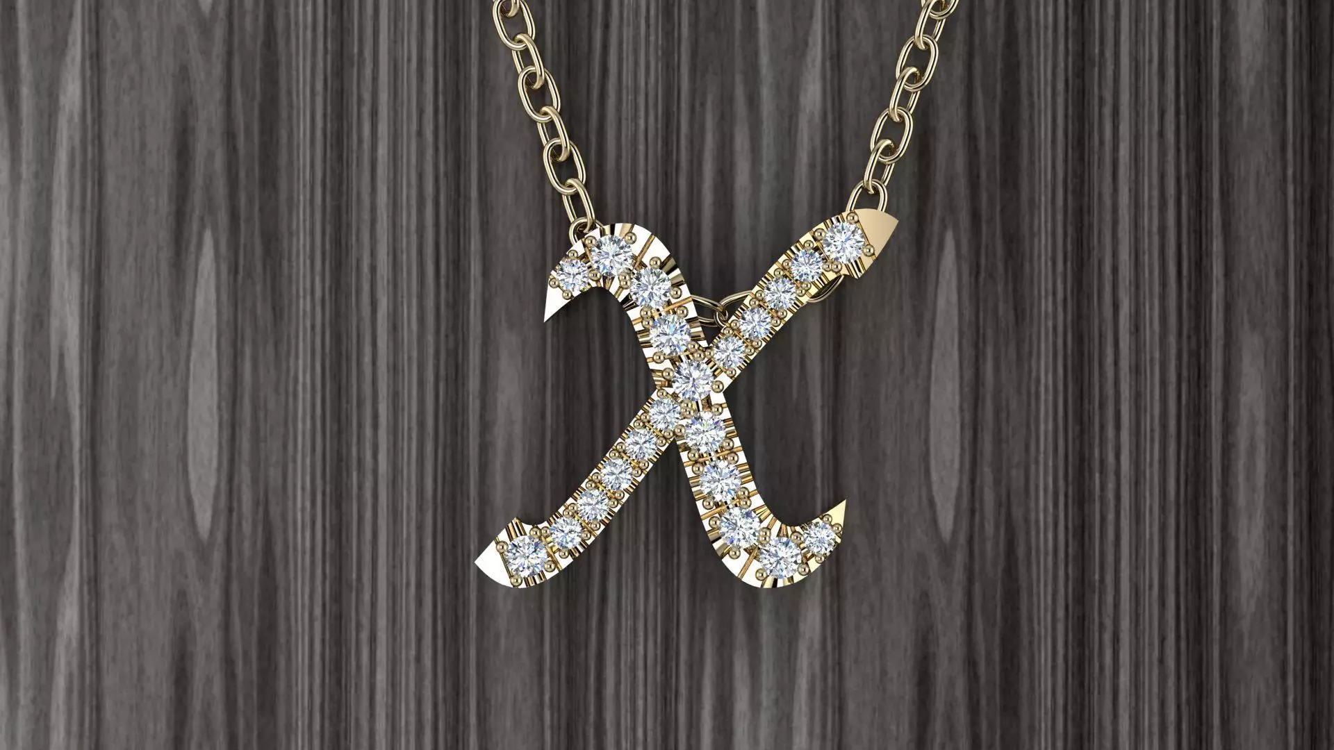 Jewelry Alphabet Pendant X 3D print model_0