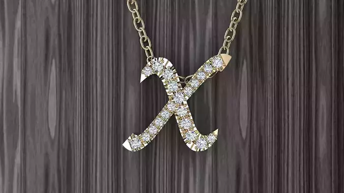 Jewelry Alphabet Pendant X 3D print model