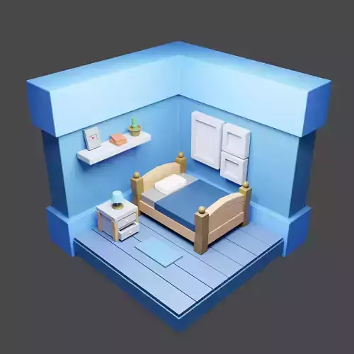 Basic Concept Room Model Lowpoly