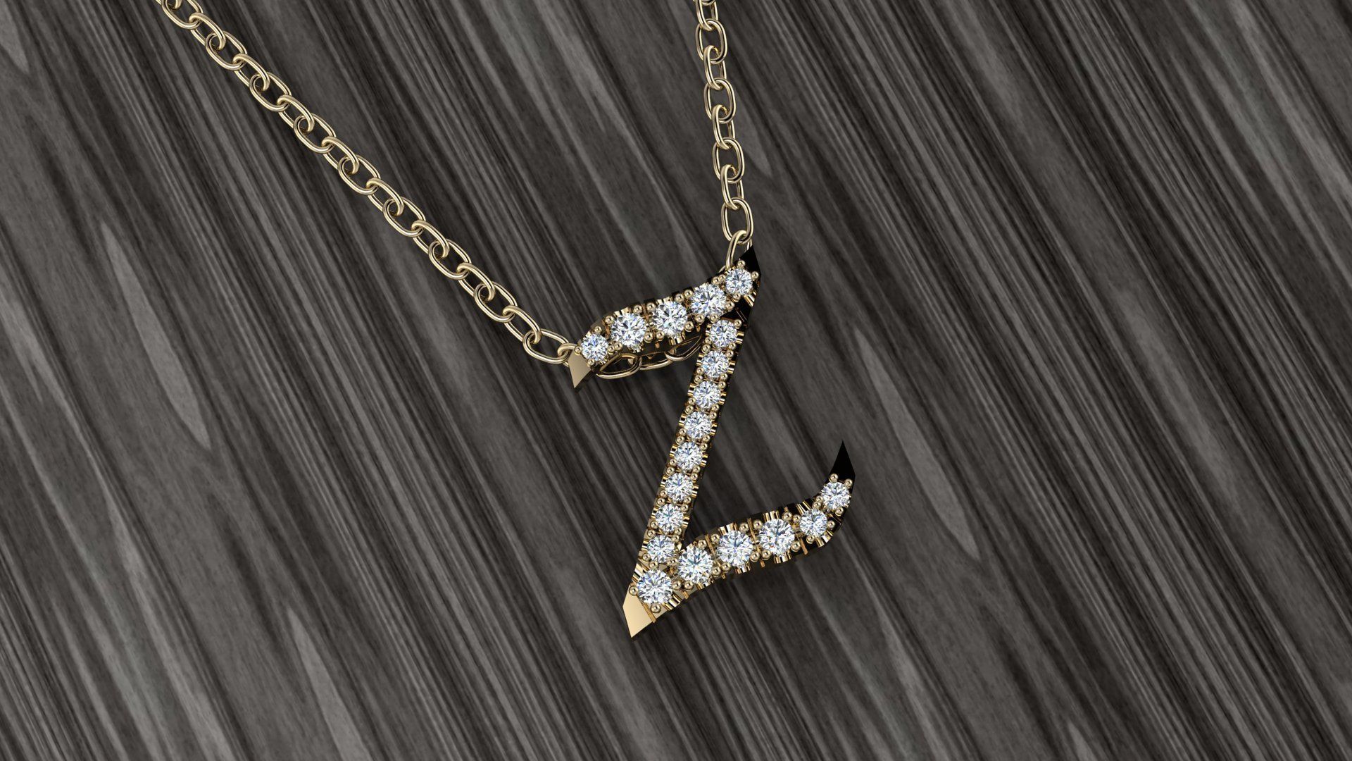 Jewelry Alphabet Pendant Z 3D print model_9