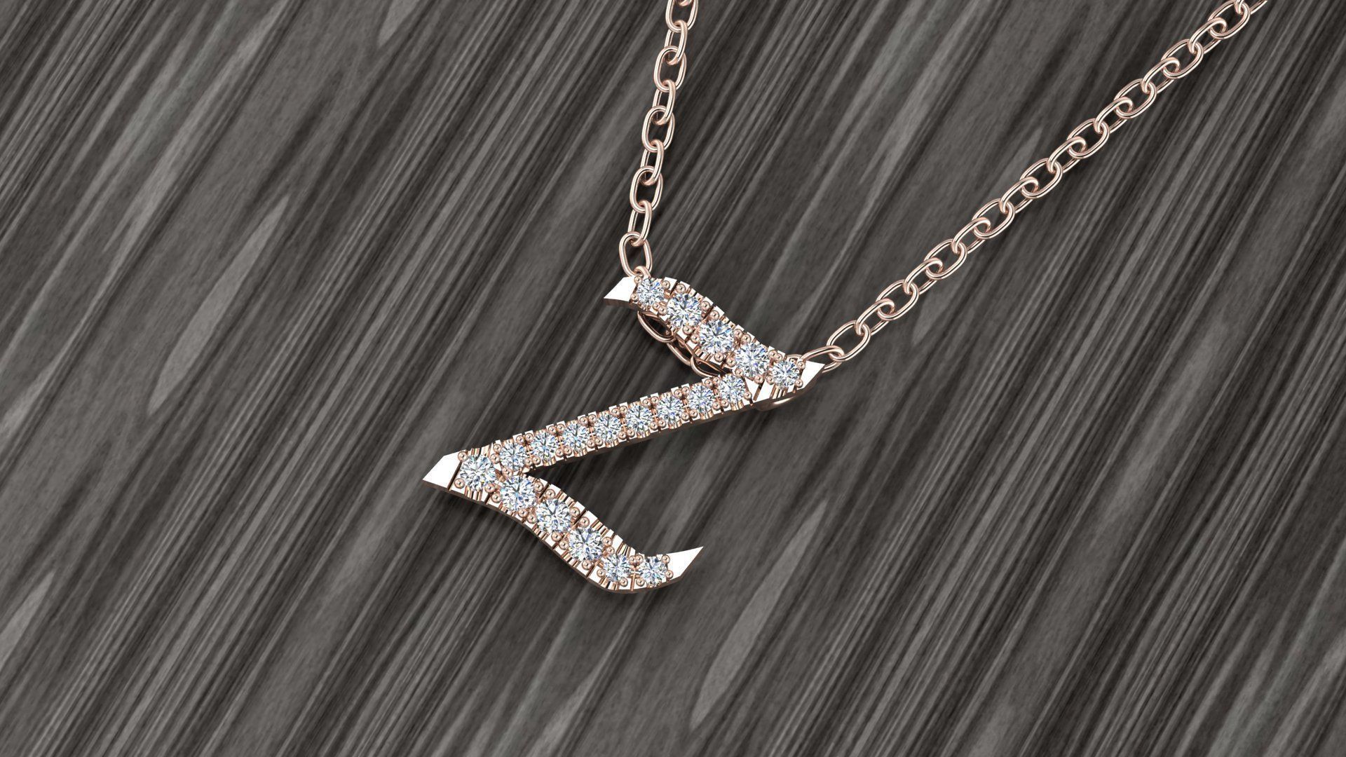 Jewelry Alphabet Pendant Z 3D print model_12