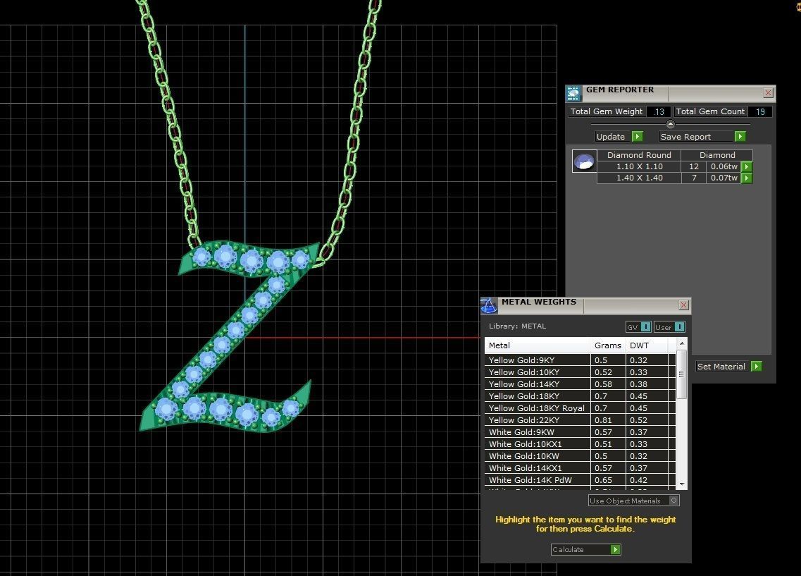 Jewelry Alphabet Pendant Z 3D print model_1