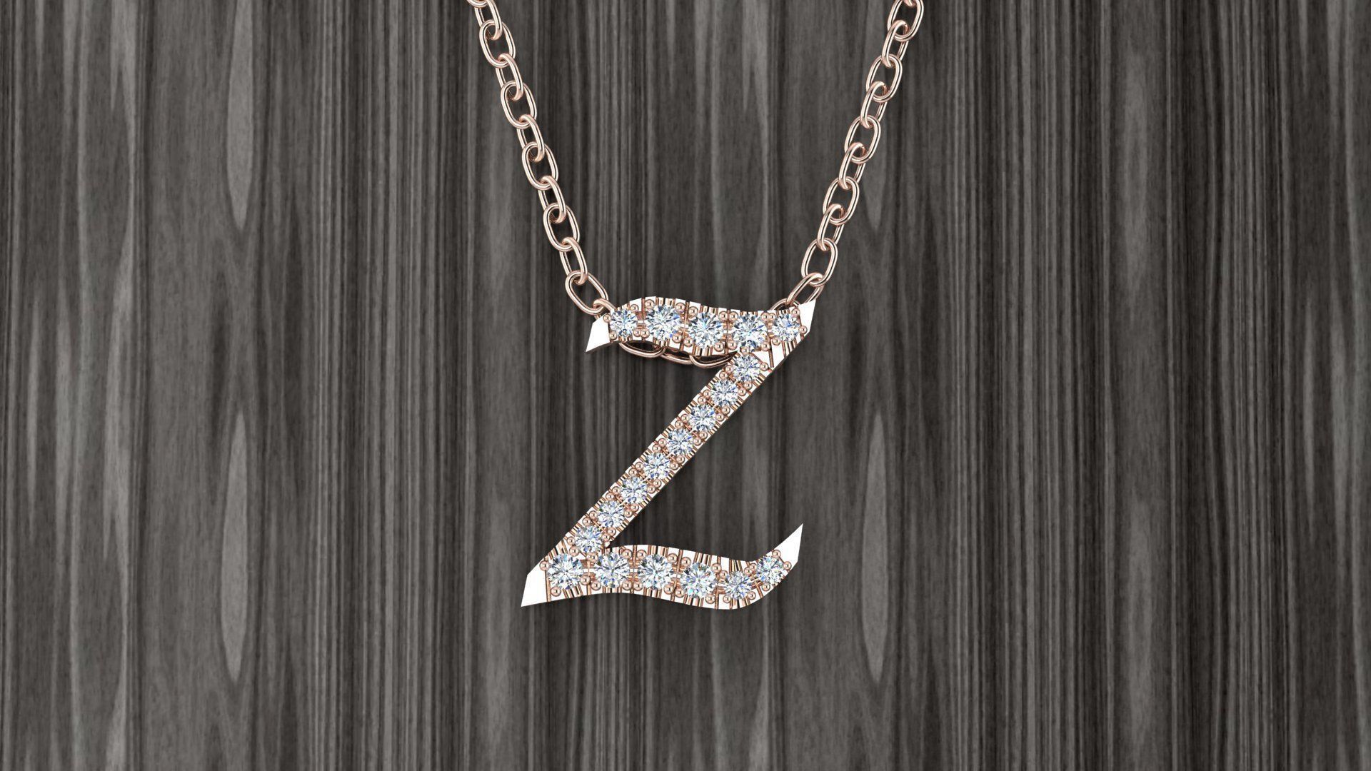 Jewelry Alphabet Pendant Z 3D print model_8