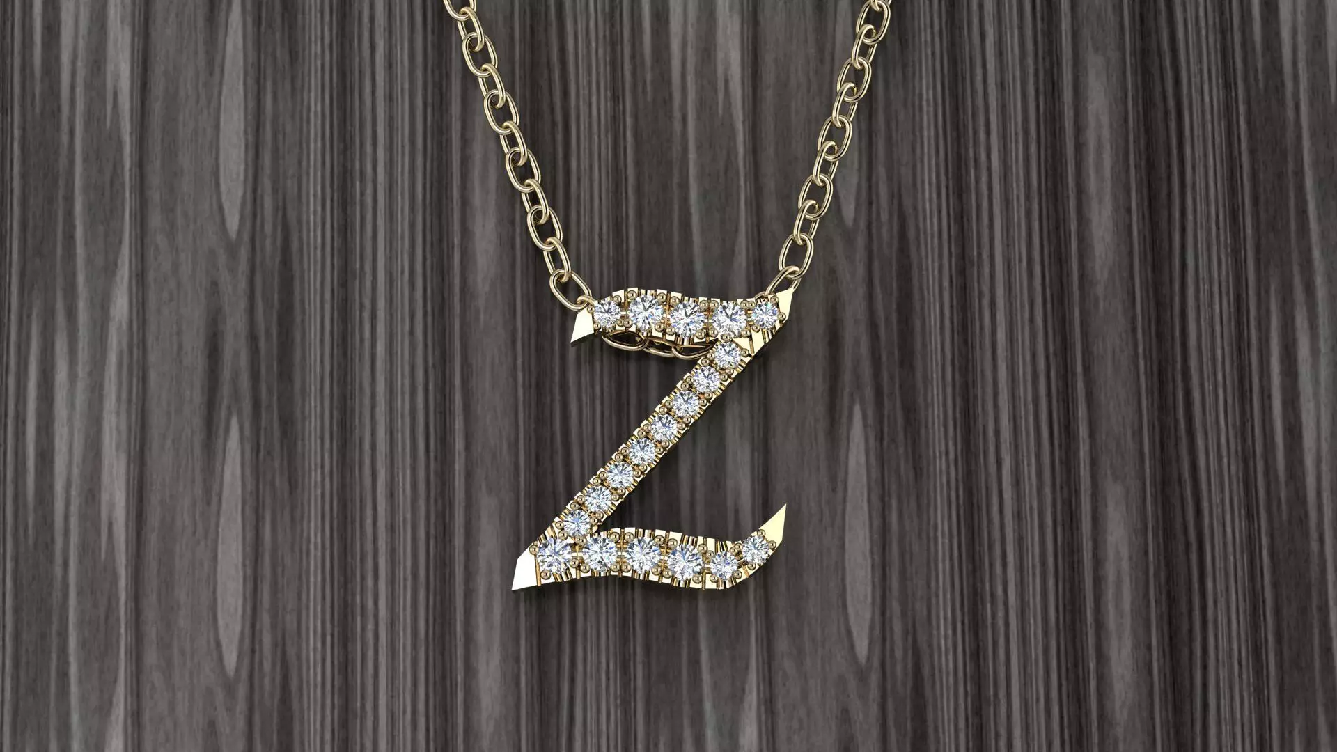 Jewelry Alphabet Pendant Z 3D print model_0