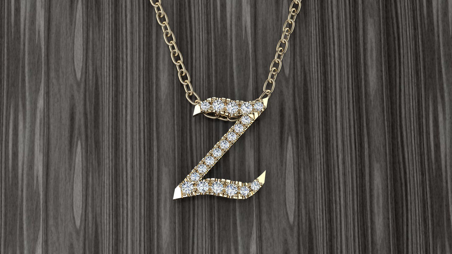 Jewelry Alphabet Pendant Z 3D print model_10