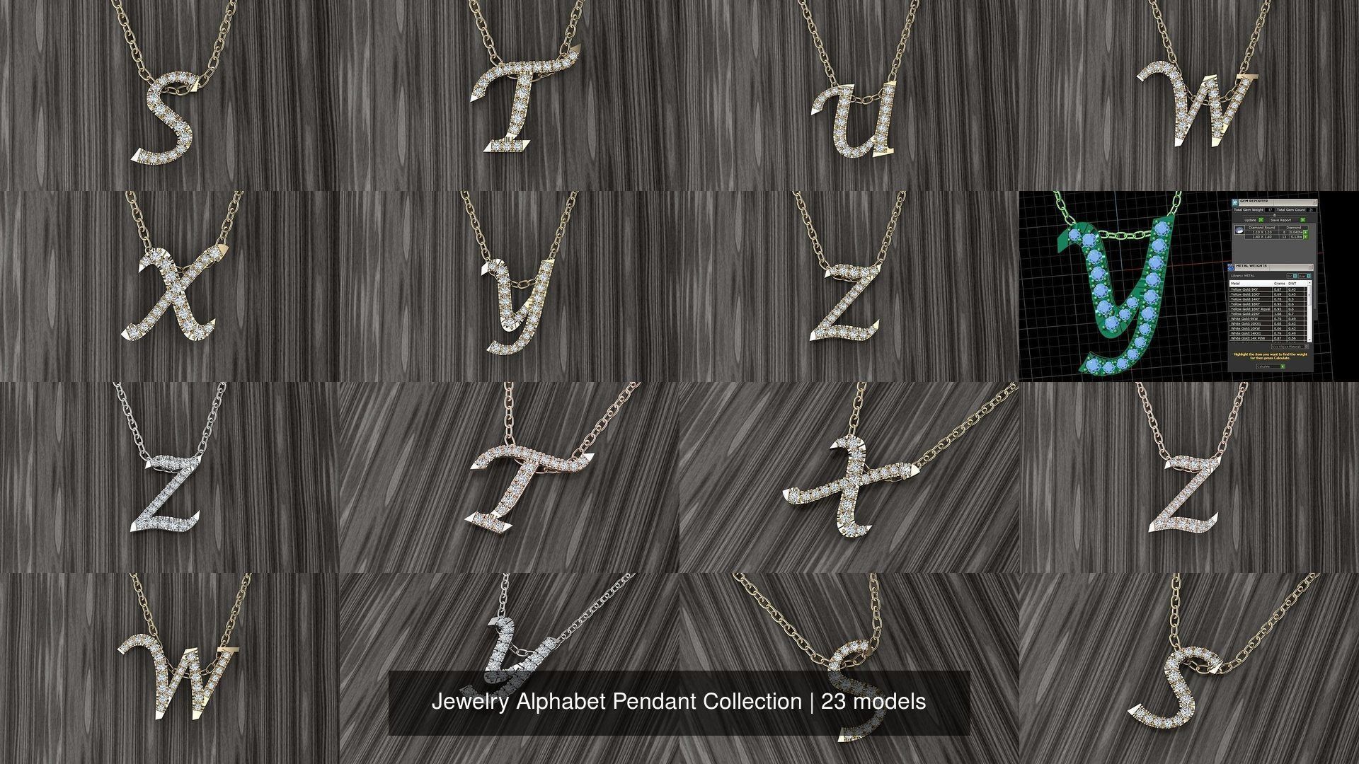 Jewelry Alphabet Pendant Collection _4