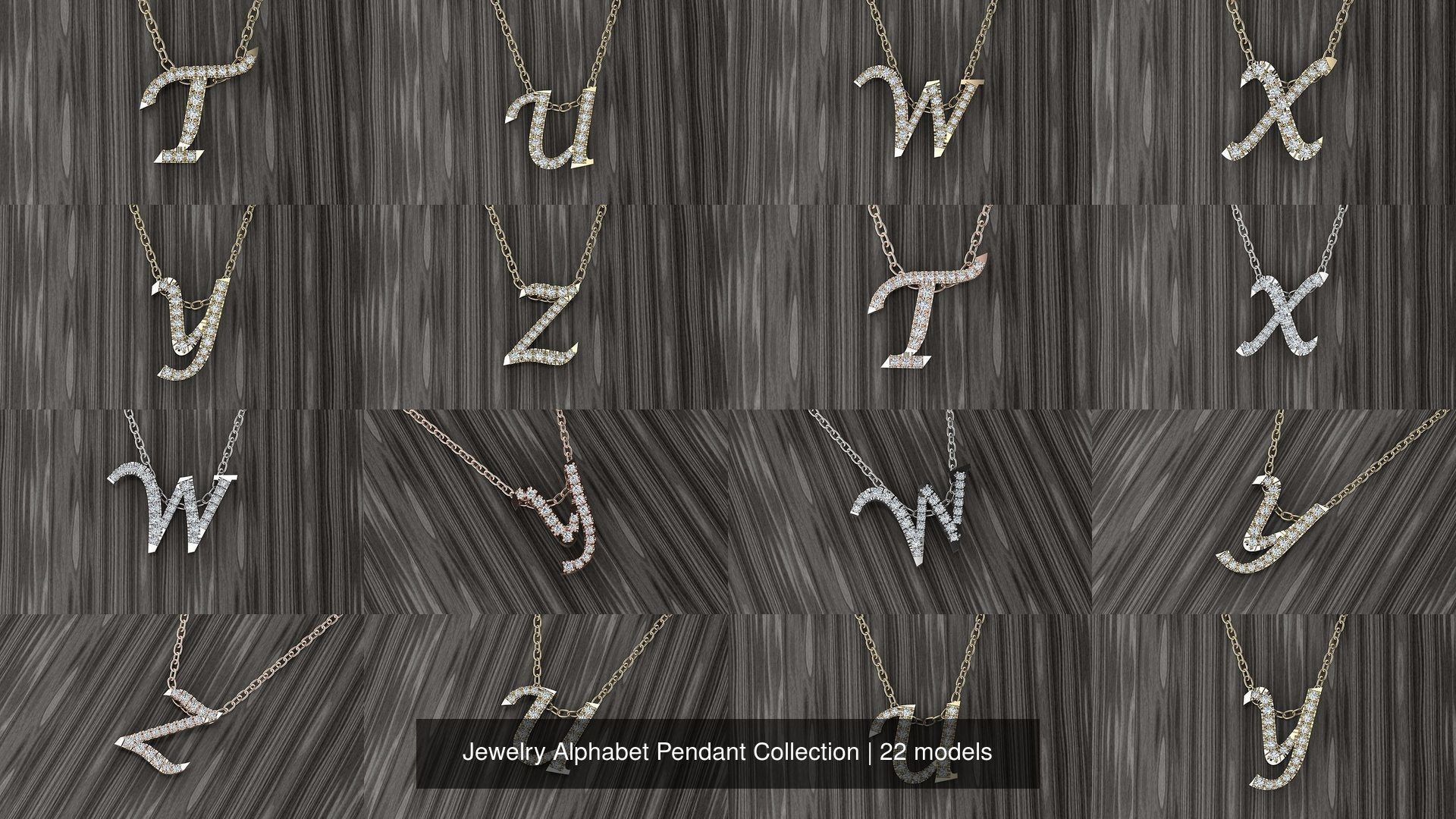 Jewelry Alphabet Pendant Collection _5