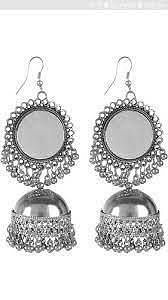 Earing silver jhumka earrings 3D model