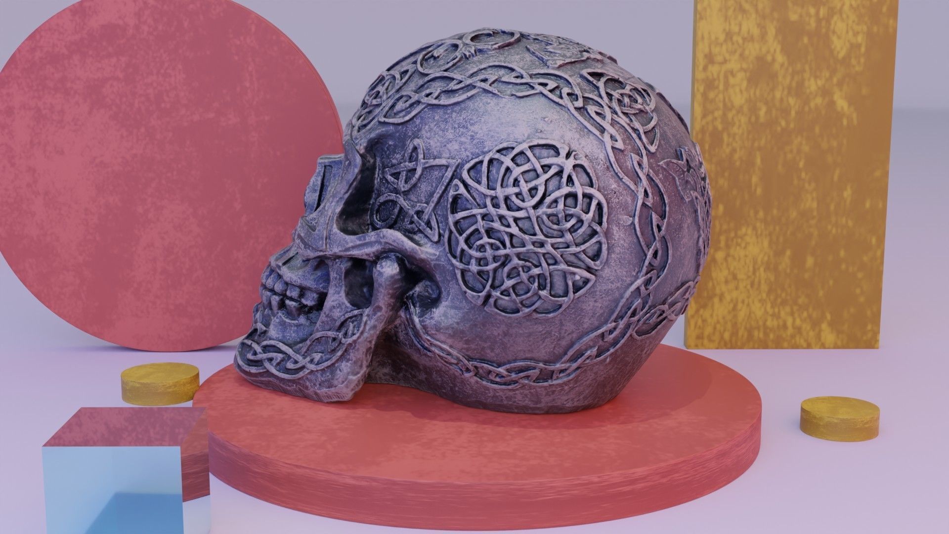 Celtic skull 02 high-poly 3D model_9