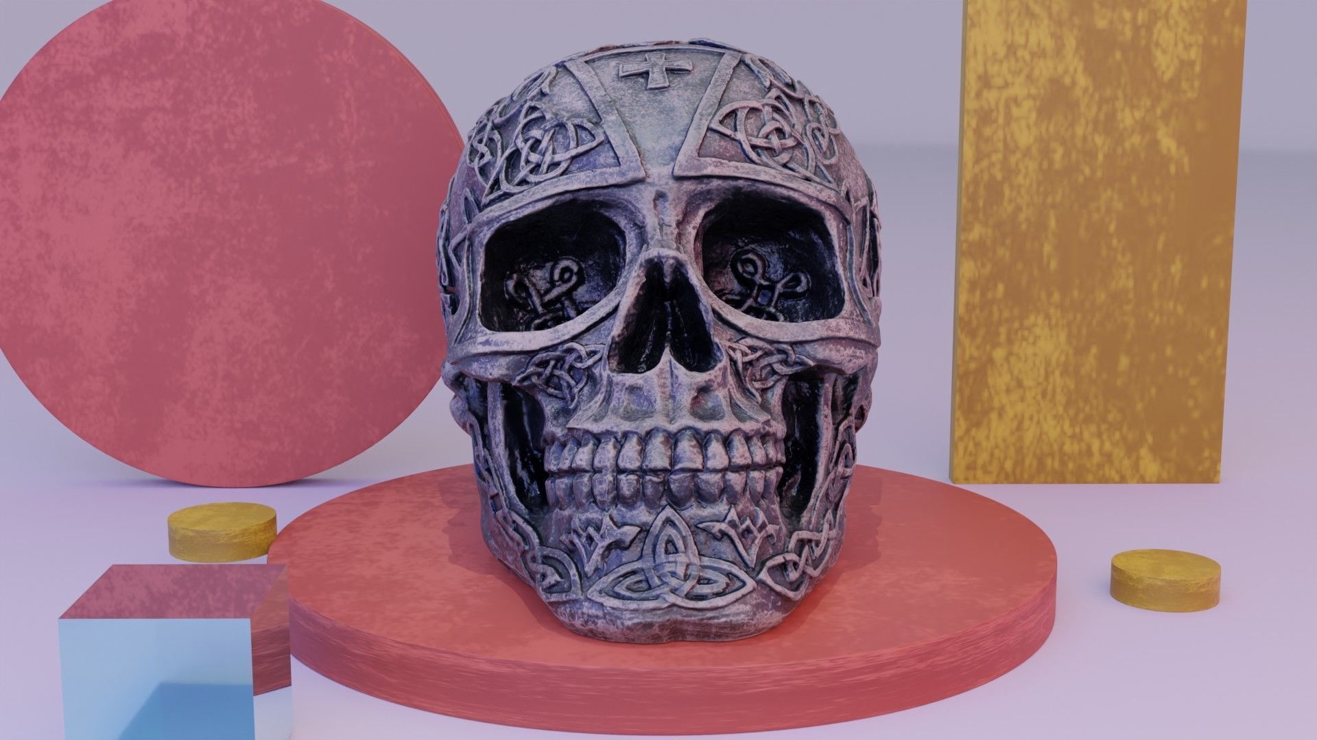 Celtic skull 02 high-poly 3D model_2
