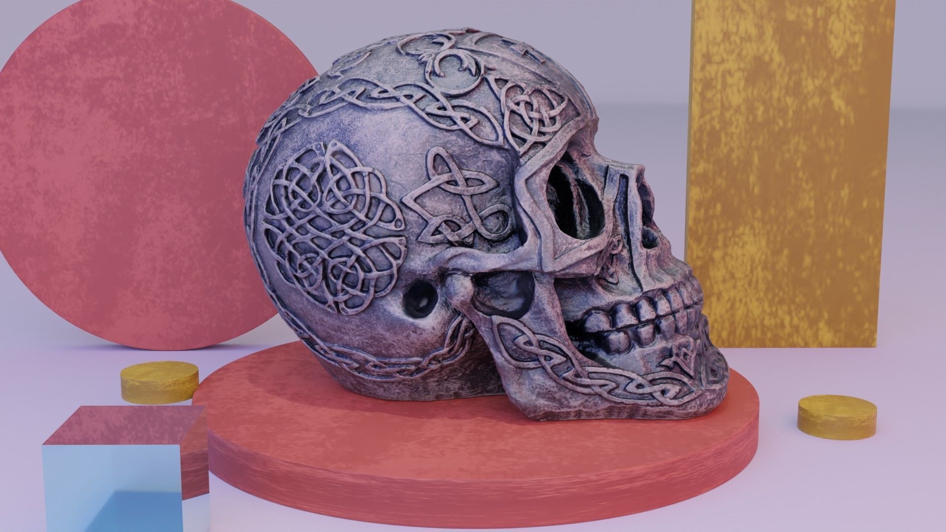 Celtic skull 02 high-poly 3D model_4