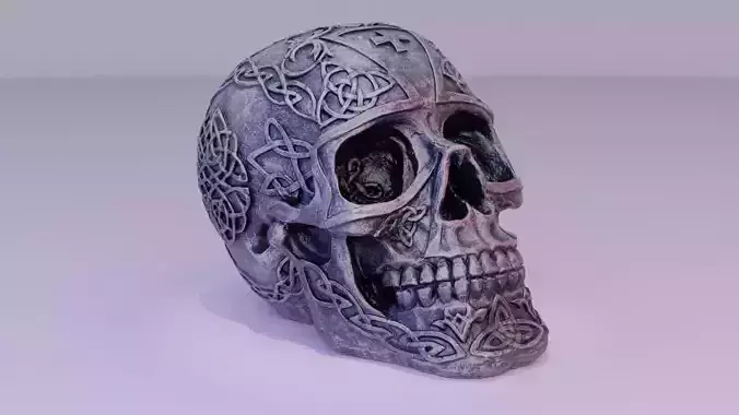Celtic skull 02 high-poly 3D model