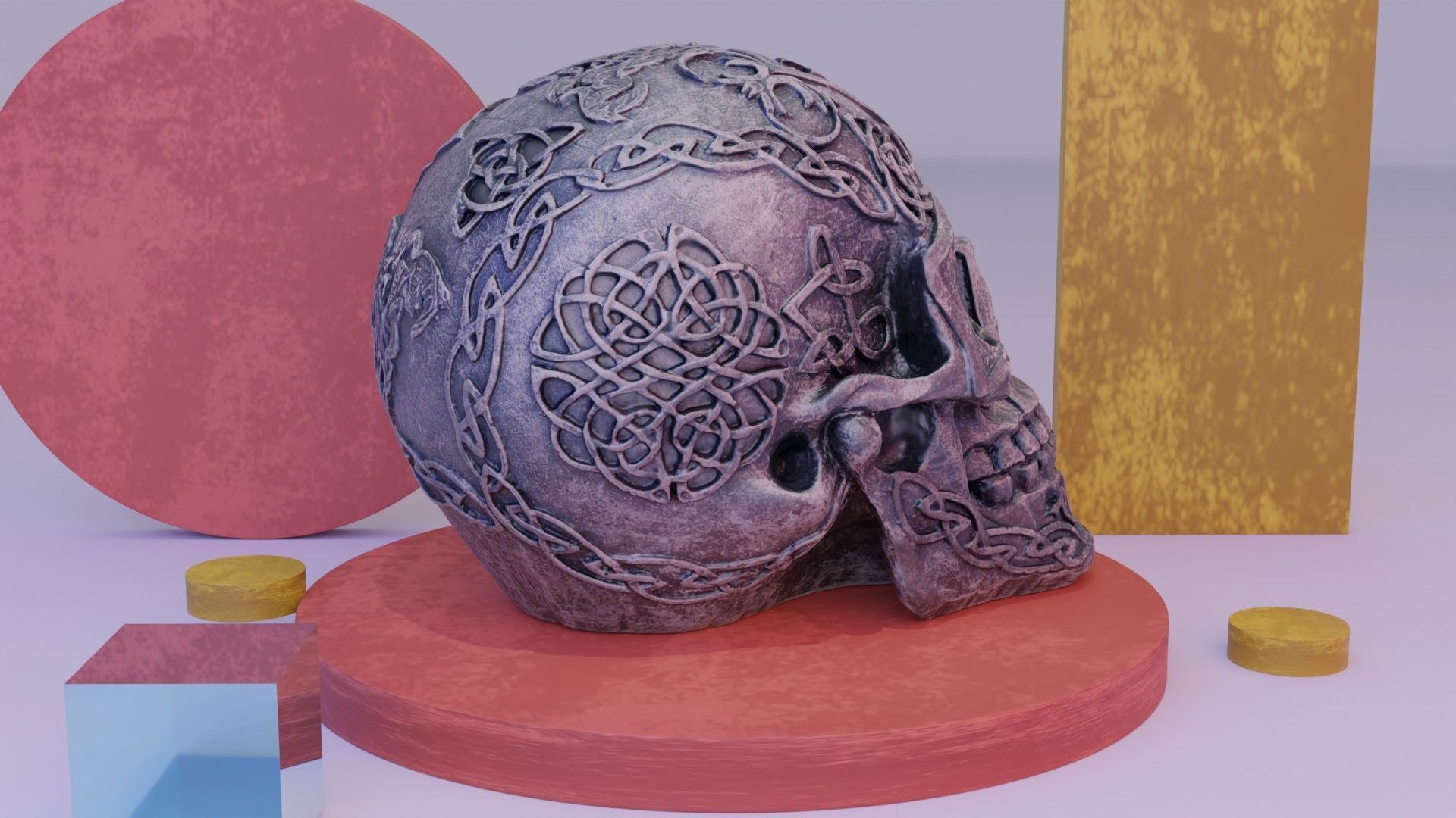 Celtic skull 02 high-poly 3D model_5