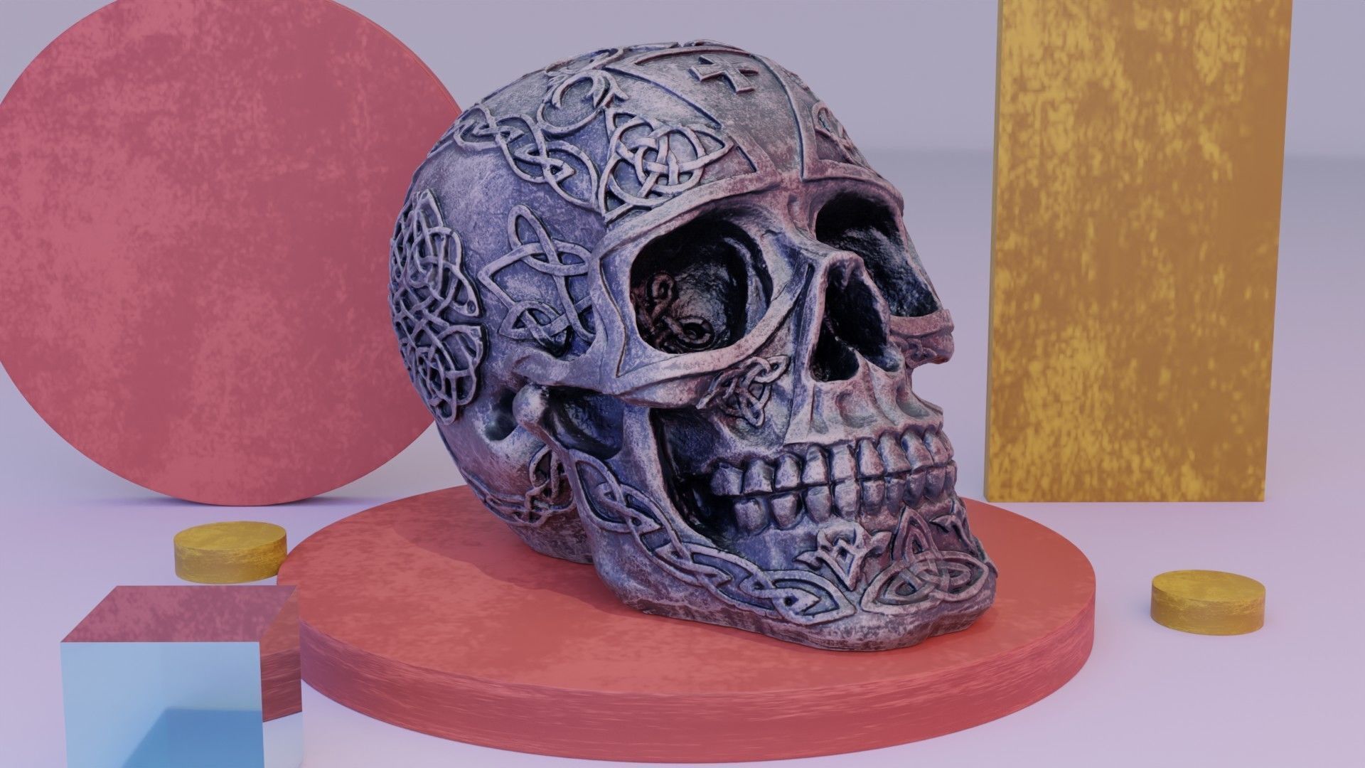 Celtic skull 02 high-poly 3D model_3