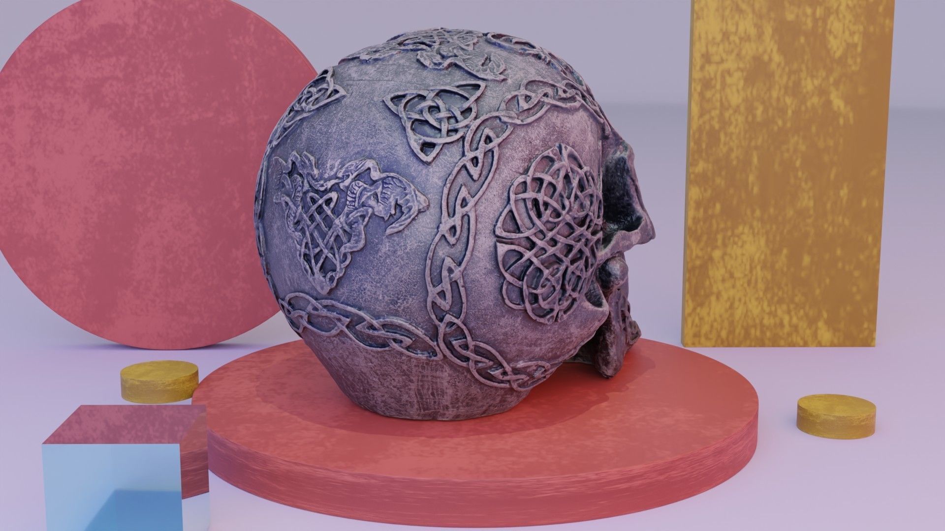 Celtic skull 02 high-poly 3D model_6