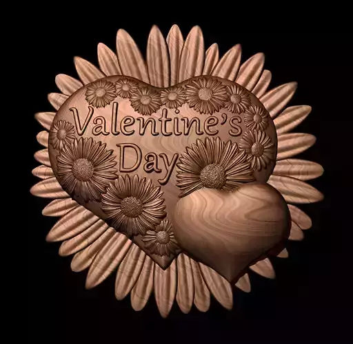 Heart in flowers  for 3D printing