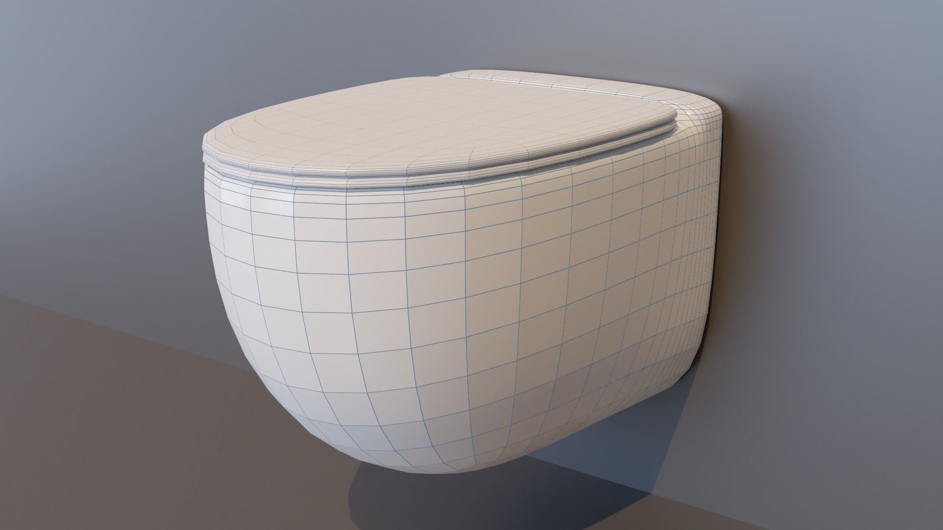 Toilet with Flush Button WC Free 3D model_5