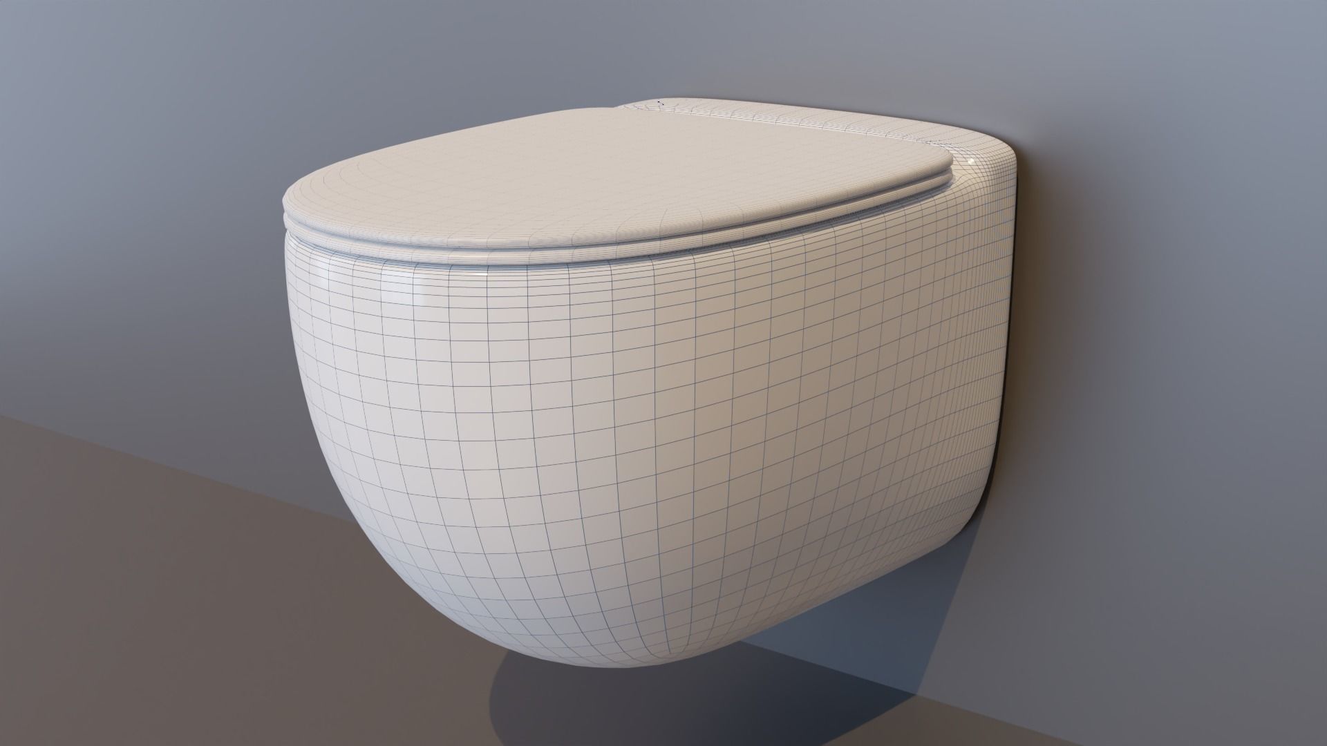 Toilet with Flush Button WC Free 3D model_6