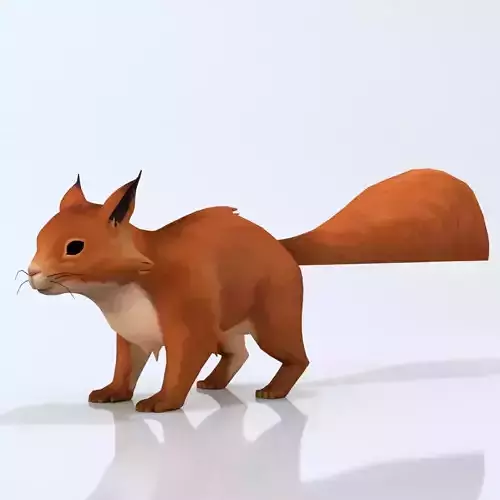 Squirrel colorful Low-poly 3D model