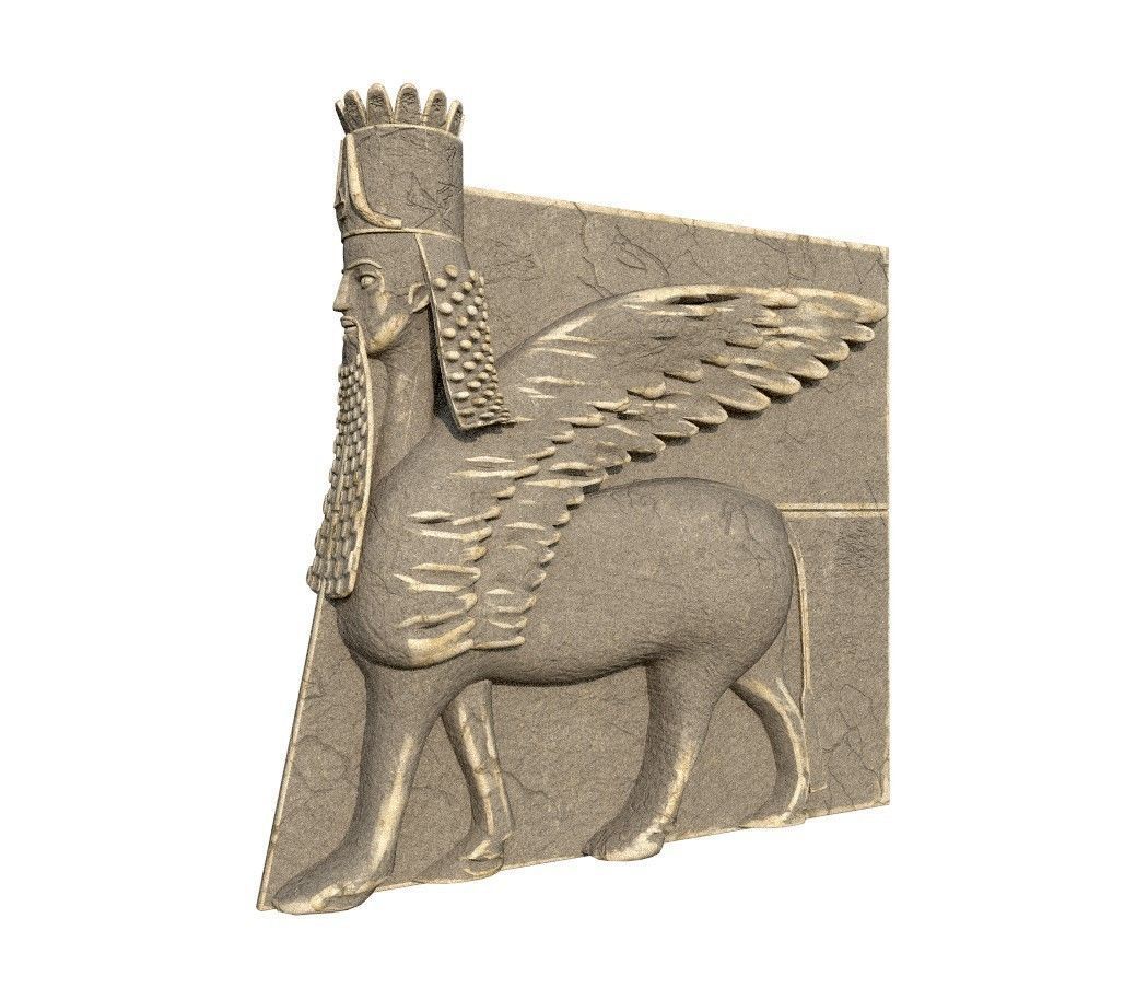 Winged Stone LION 3D model_1