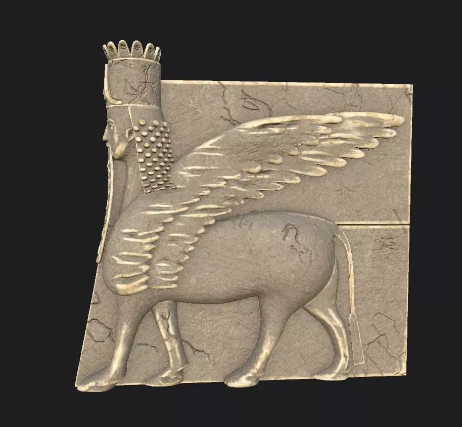 Winged Stone LION 3D model_0