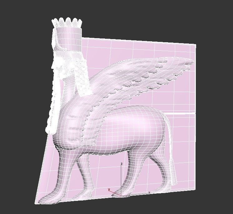 Winged Stone LION 3D model_11
