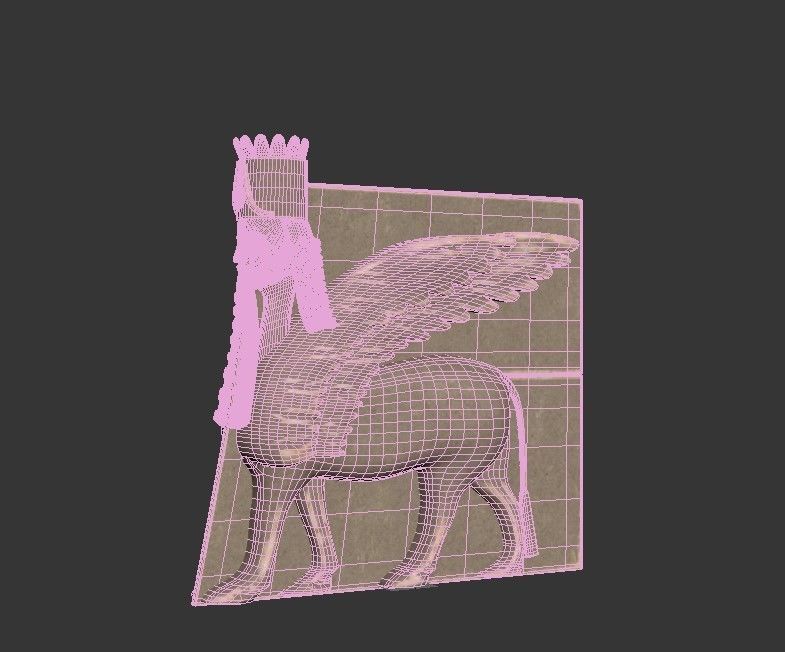 Winged Stone LION 3D model_13